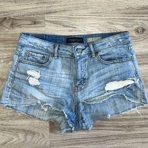 Aeropostale High-Waisted Ripped Short Jean Shorts